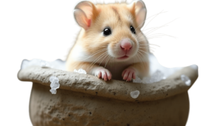 岩風呂でくつろぐハムスター②