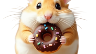 ドーナツを持つハムスター③