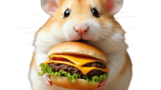 ハンバーガーを持つハムスター⑪