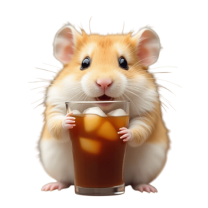 飲み物を持つハムスター⑤
