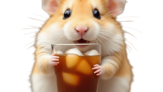 飲み物を持つハムスター⑤