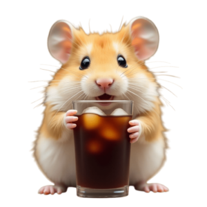 飲み物を持つハムスター⑥