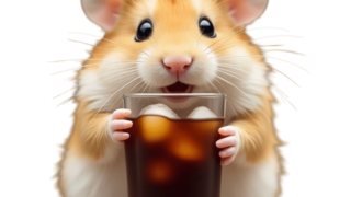 飲み物を持つハムスター⑥