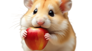 りんごをかじるハムスター①