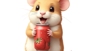 ドリンクを持つハムスター①