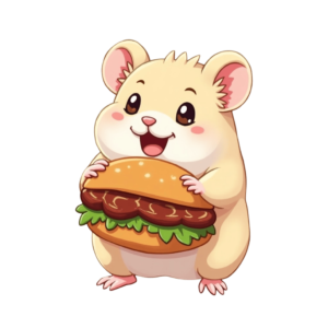 ハンバーガーを持つハムスター⑤