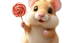 キャンディを持つハムスター①