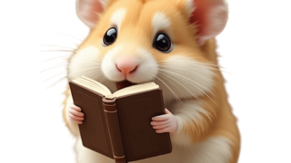 本を読むハムスター①