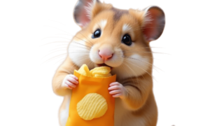 お菓子を持つハムスター⑧