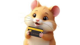 クレジットカードを持つハムスターのイラスト④