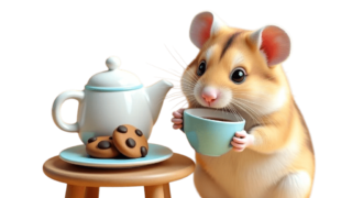 カフェタイムをするハムスター③