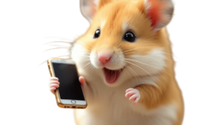スマホをゲットして喜ぶハムスター①