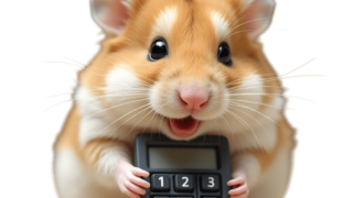 電卓を持つハムスター②