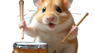 ドラムを叩くハムスター②