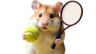 テニスをするハムスター②