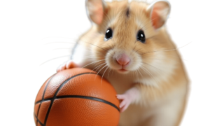 バスケットをするハムスター④