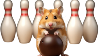 ボウリングをするハムスター⑨