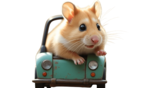 車に乗るハムスター①
